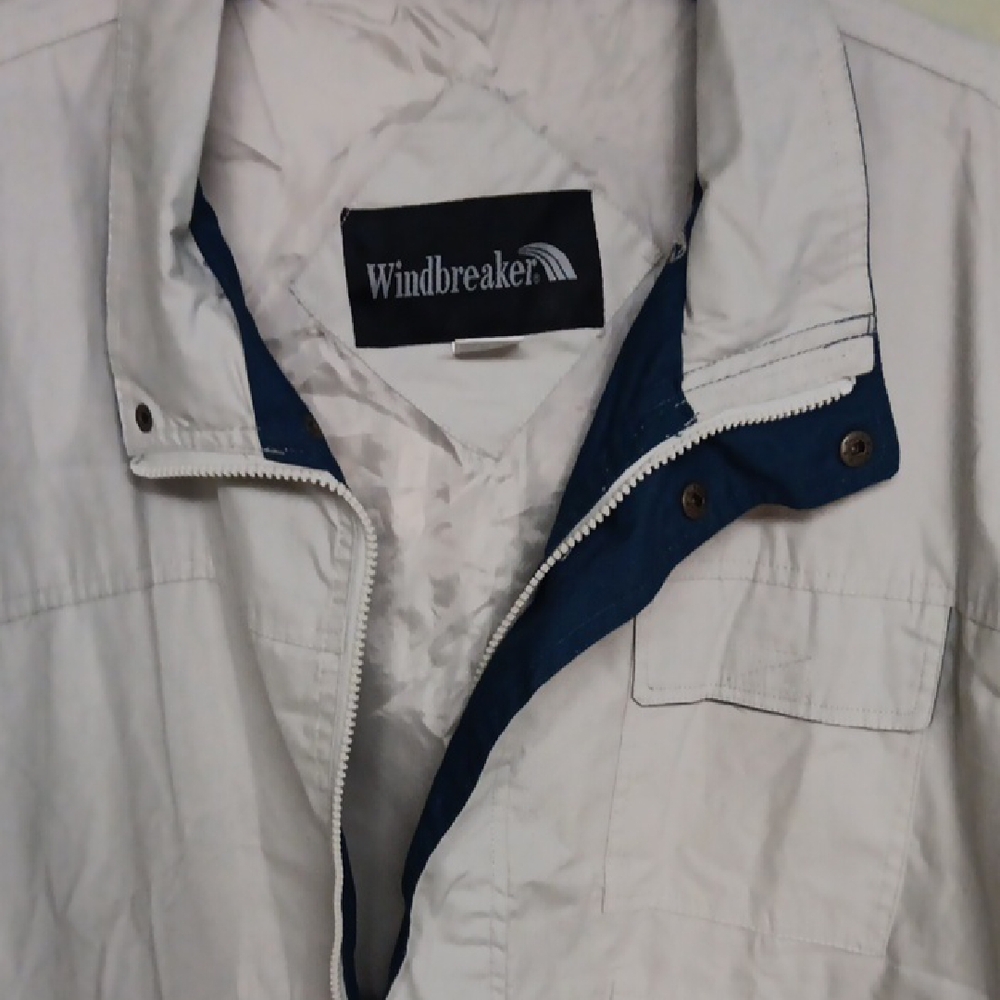Men's White and Blue Jacket